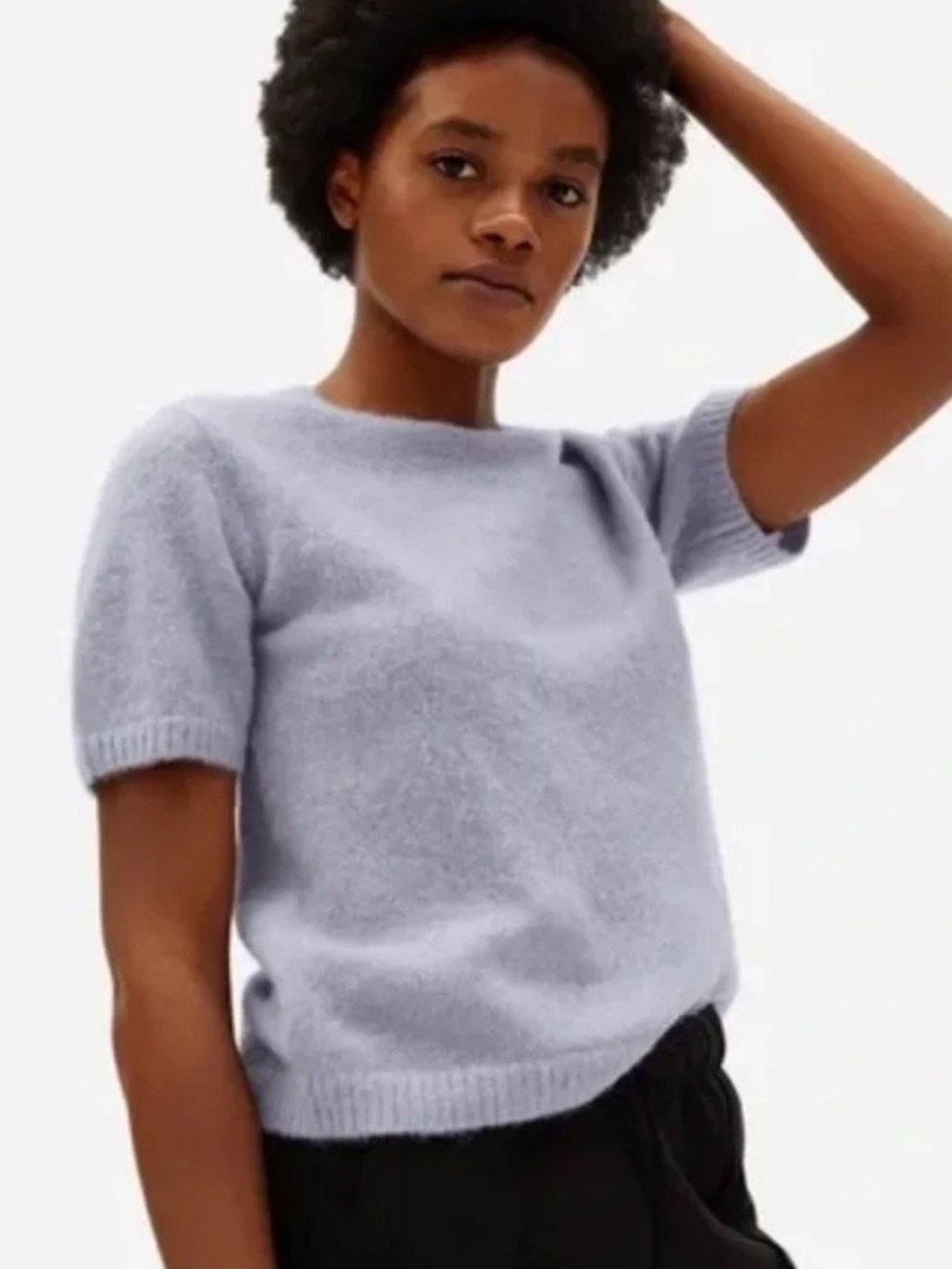 Everlane Alpaca Blend Short Sleeve Crewneck Sweater , Size M